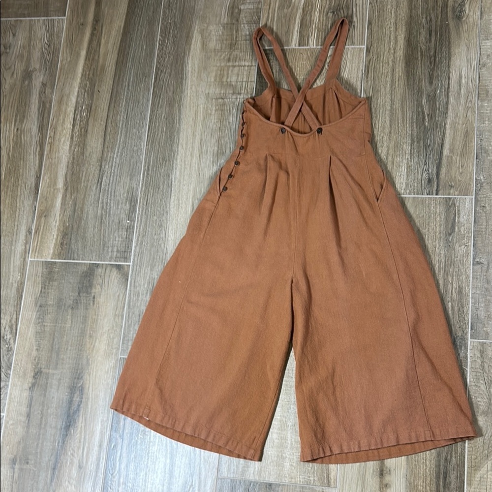 Free People Moonrise Romper XS Rust Color Women's Wide Leg - Picture 10 of 15